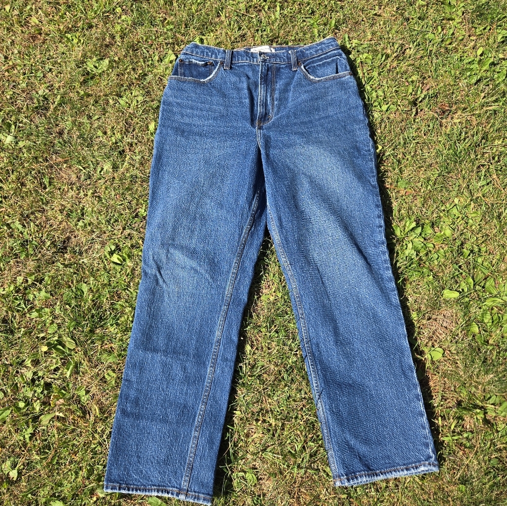 Abercrombie & Fitch Women's The 90s Straight Ultra High Rise Curve Love